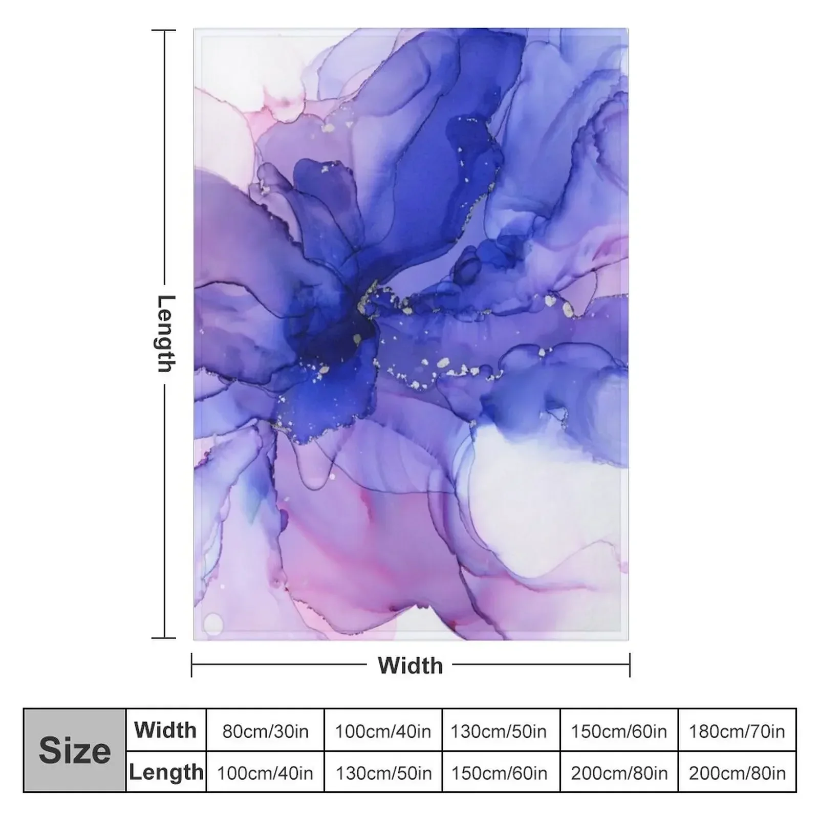 Ethereal Flower Violet Ink Throw Blanket Custom valentine gift ideas Blankets