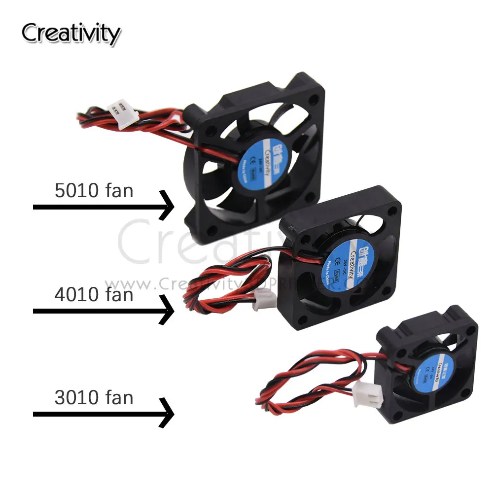 

1PCS 3010/4010/5010 12V 24V Cooling Turbo Fan Brushless DC Cooler Blower 2-Wire Black Plastic Fan For 3D Printer