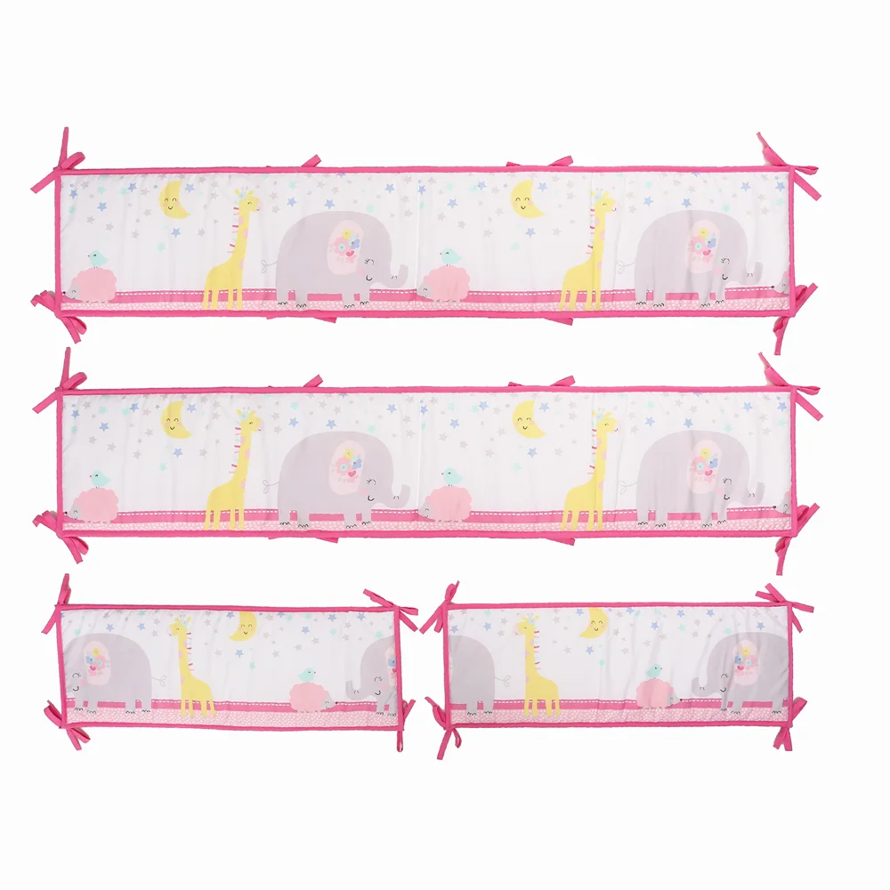 5Pcs Cot Bedding Set Baby Crib Bumpers Baby Bed Protector de cuna para bebe (4Bumpers+Crib Sheet)