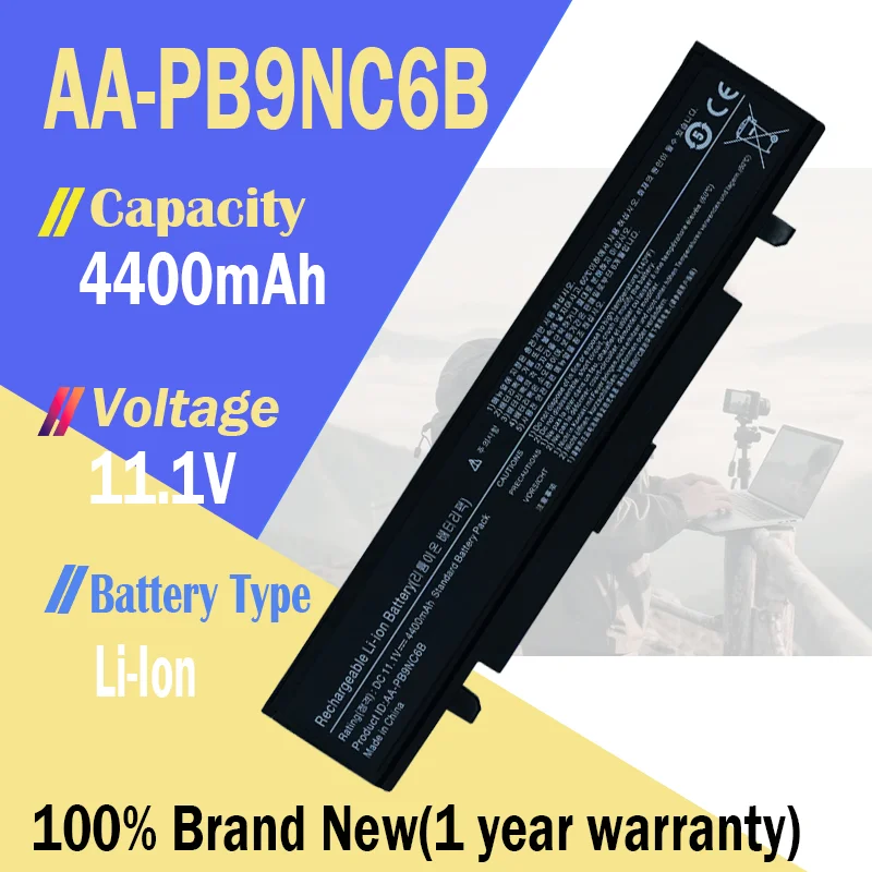 AA-PB9NC6B AA-PB9NS6B AA-PB9NC6W batería del ordenador portátil para SamSung R467 R428 R429 R468 NP300 NP350 RV410 RV509 R530 NP355E7 4400mAh