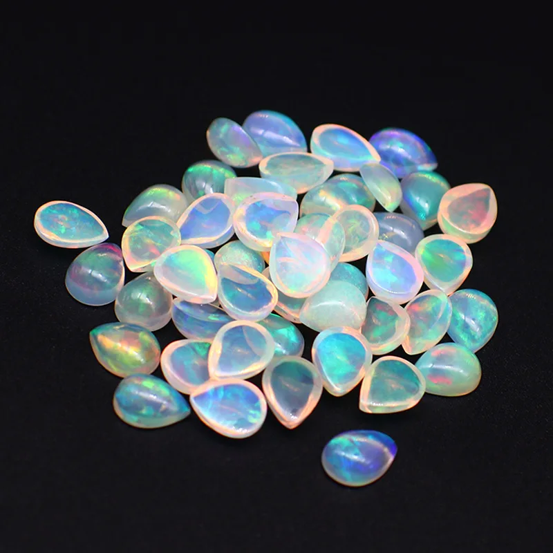 Wholesale Natural Opal Cabochon 6X8mm 7X9mm Pear shape gemstone For Jewelry Making Inlay Ring Face Pendant Inlaid Stones