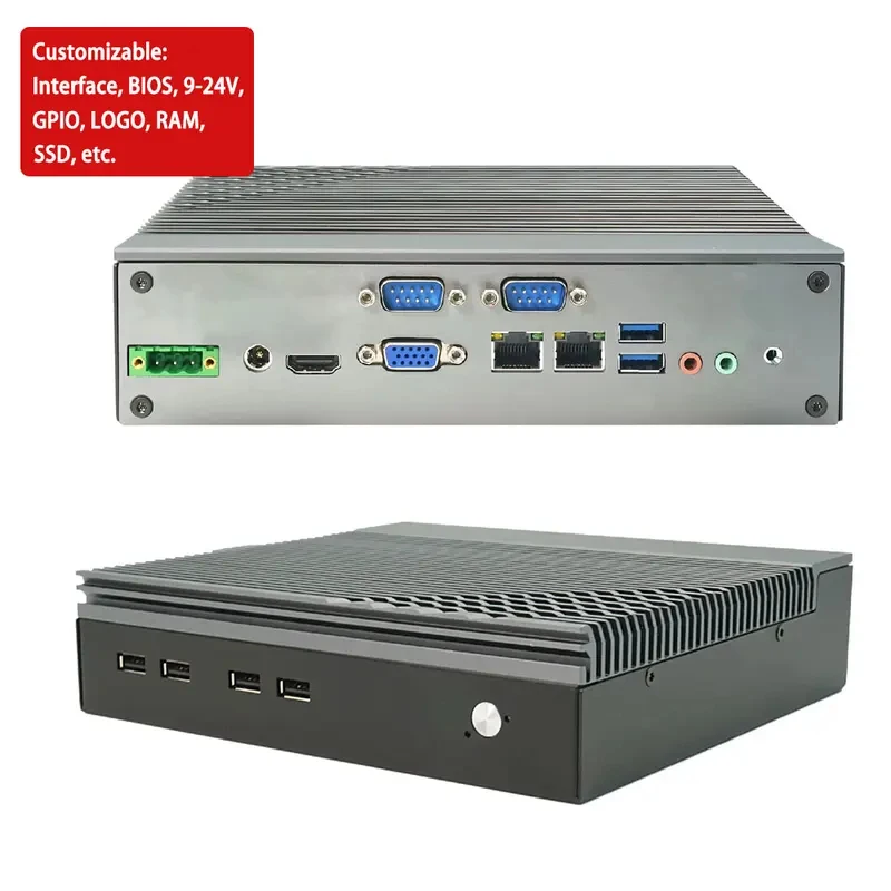 Latest Raptor Lake 14th Gen I5-120u Fanless Industrial PC DDR5 Support Max 96G RAM NVME SSD  RS485 Embedded Mini PC