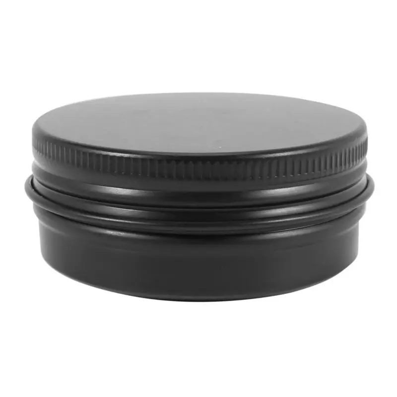 ABKS-48Pcs 1Oz Black Aluminum Tin Jars Round Screw Lid Containers Empty Metal Storage Cans