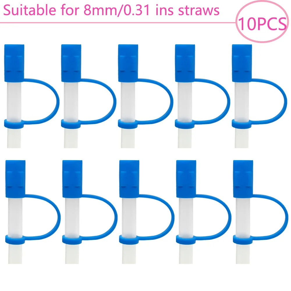 Simple PVC Straw Cap Soft Rubber 8mm 10mm Dust Cover Cross-Border Straw Decoration Dust Cap for Wholesale