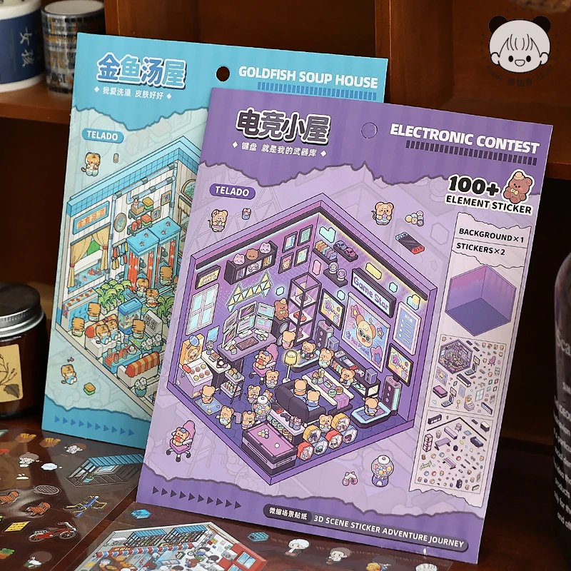 

Плюс размер Kawaii мультфильм 3D миниатюрные наклейки сцены DIY карманный дом визуальное укладка трехмерные наклейки подарки для детей