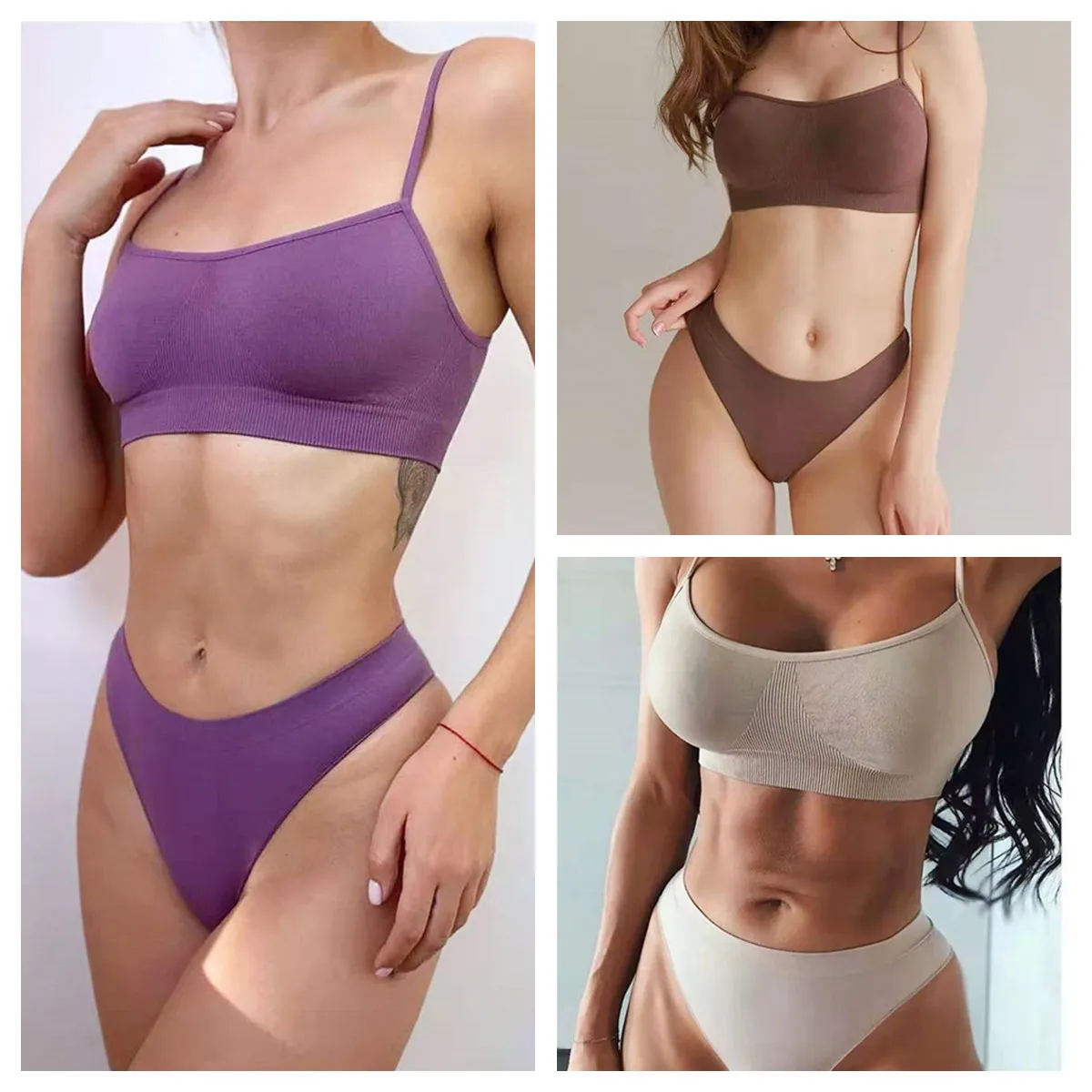 Women's Ribbed Seamless Bra Wirefree Bralette Unpadded Underwear Comfort Thin Straps Bra Sexy Everyday Lingerie Backless Bras view 2