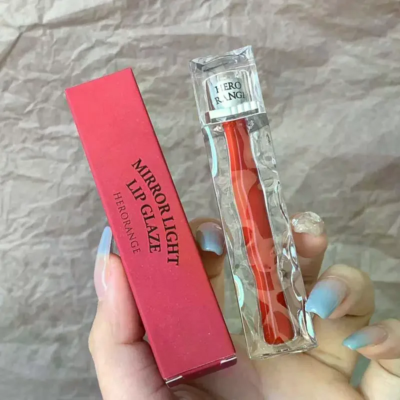 Make-up Herorange Waterproof Nonstick Cup Mirror Lip Glaze Langdurige glans Tint Verven Vloeibare lippenstift Schoonheid Cosmetica