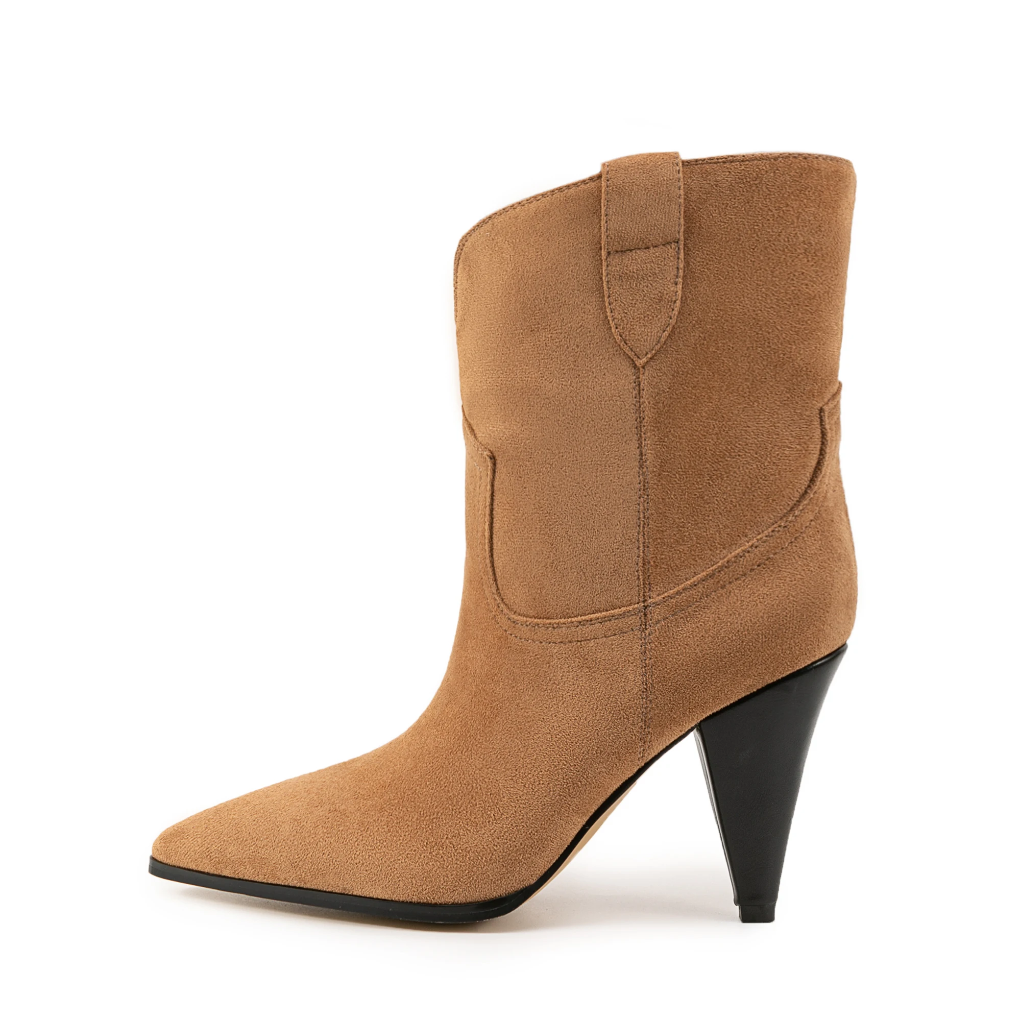 

Women Western Boots Spike Heel Street Shoes Large Size 45 Women's Ankle Botas Winter Warm Shoes Cowgirl Bootsb Plus Size 45