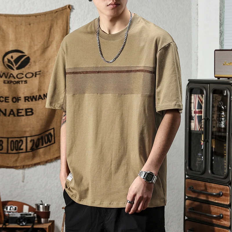 New Fashion Men\'s Loose Oversized T-shirt with Round Neck and Short Sleeve Cotton for Summer Men Clothing Camisetas Streetwear