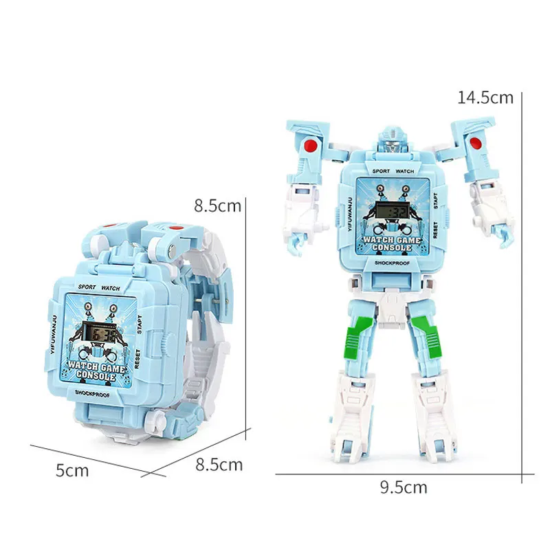 Kids Watches Handheld Games Small Toys Children Deformation The Robot Children\'s Watches kids watch for girls boys clock relojes