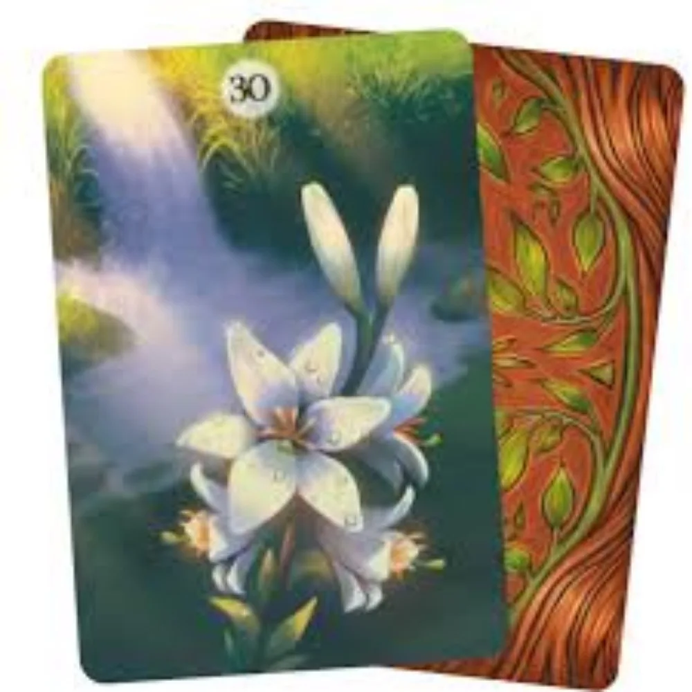 Lenormand-Cartas de hierbas y plantas, cartas de oráculo de 10,4x7,3 cm, 36 tarjetas de piezas con colores vivos y símbolo espléndido