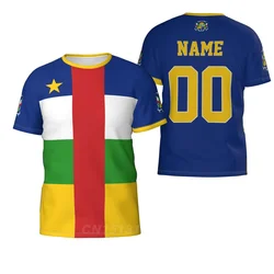 Custom Name Number Central African Republic Country Flag T-shirts Clothes T shirt Men Women Tees Tops For Soccer Football Fans