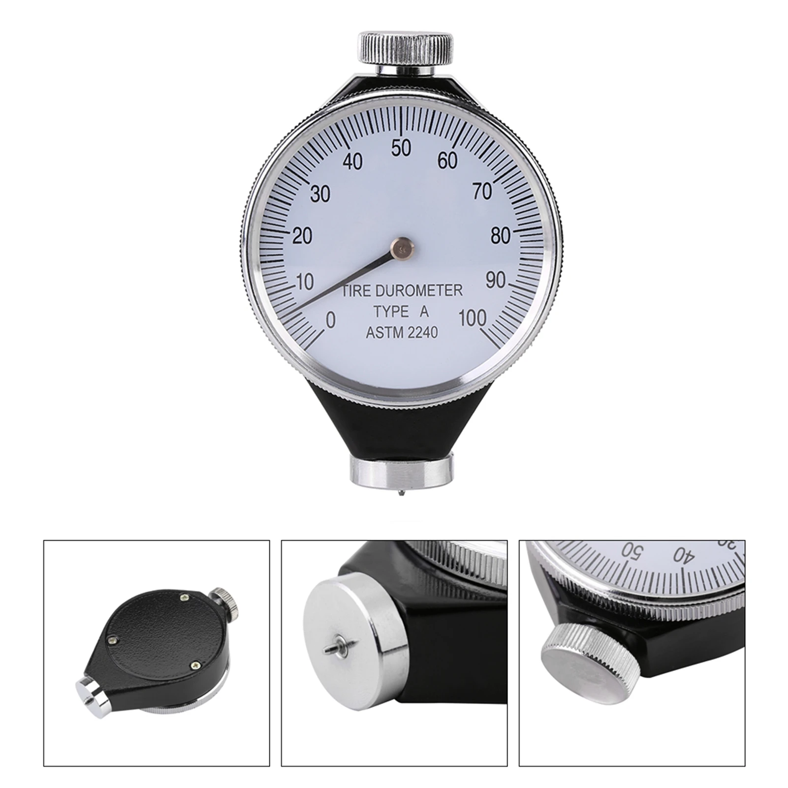 Shore A Type Durometer Gauge, 0-100HA Pointer Hardness Tester for Rubber, Silicone, Plastic