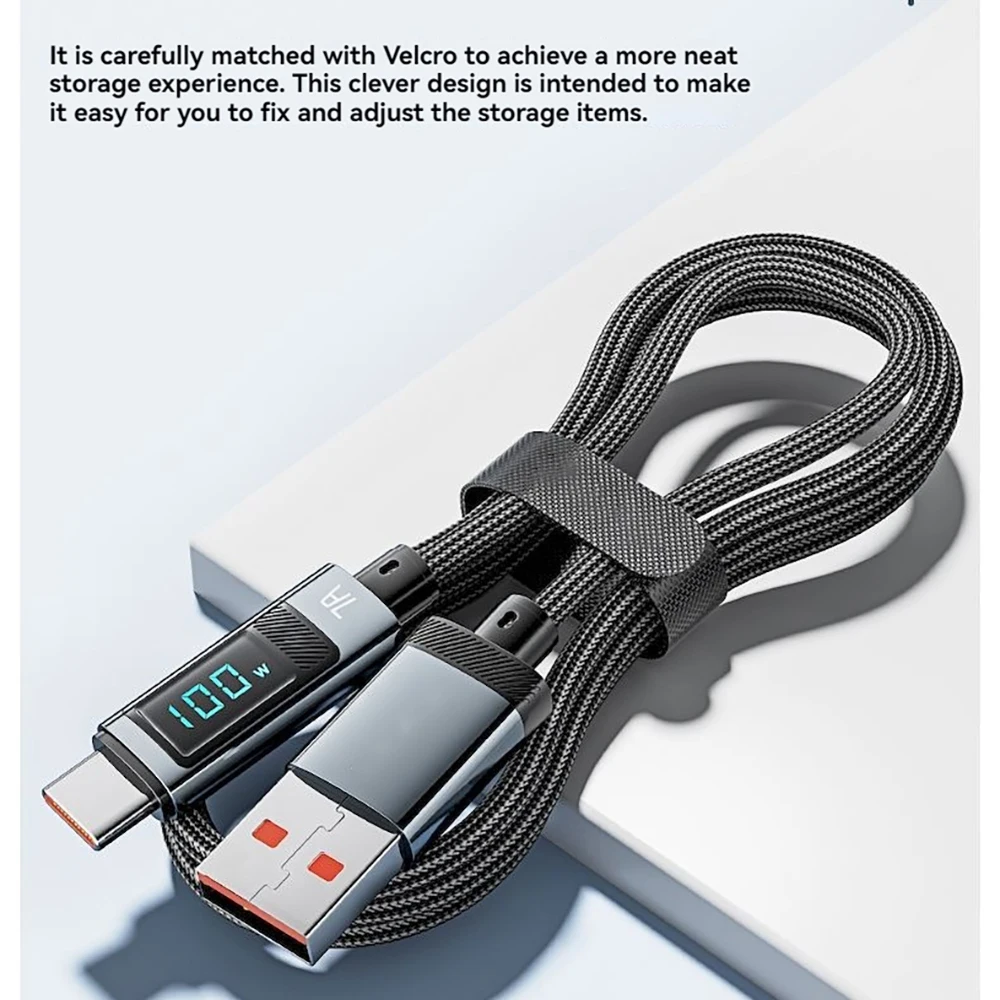 7A USB Type C Cable 100W Fast Charging USB C Data Cord For Huawei For OPPO FOR Samsung Charger 480Mbps Data Transmission