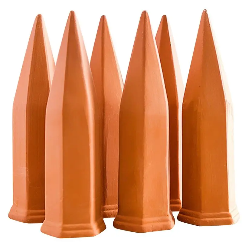 【Great Sell】 6Pcs Ceramic Plant Waterer of Terracotta Self Watering Spikes Plant Watering Devices for Vacation for Indoo