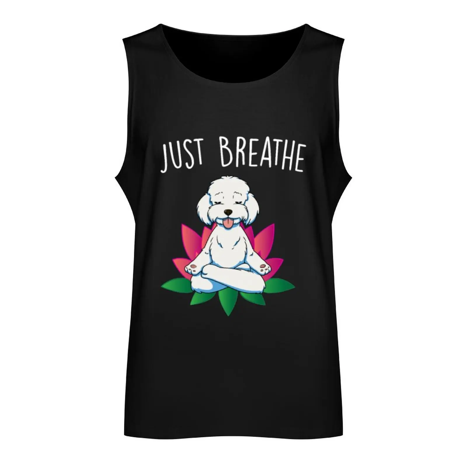 Yoga Dog Poodle Meditation Design Tank Top gym sleeveless vest men t-shirts man