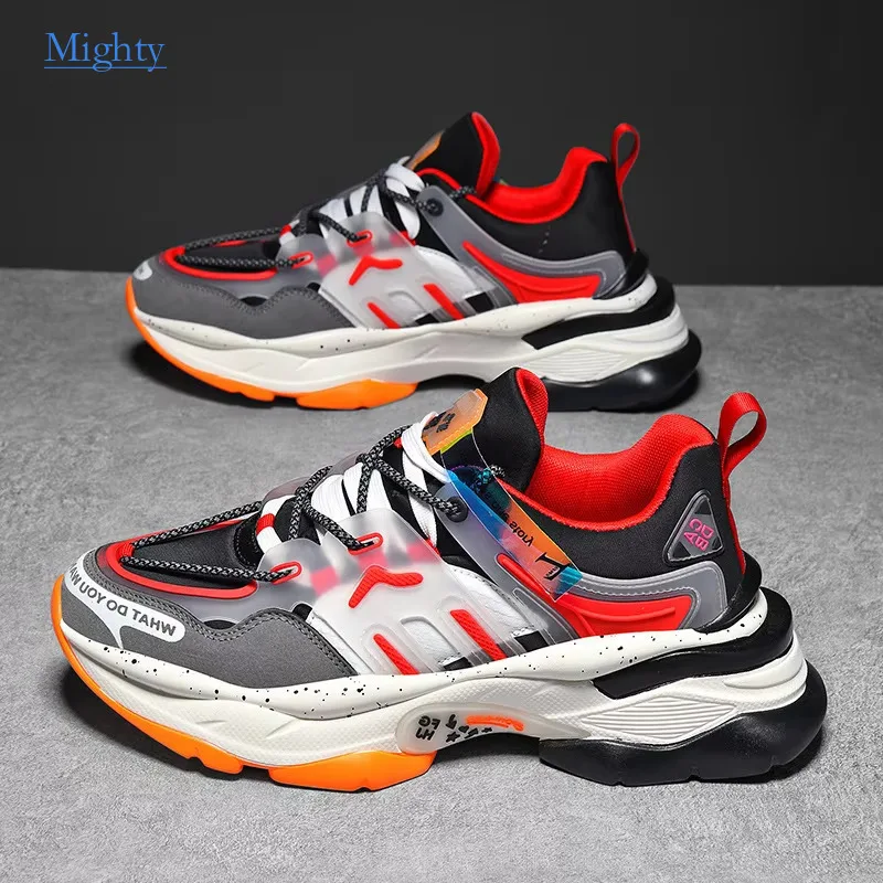 

Plus Size 2024 New Men's Sports Shoes Casual Platform Daddy Breathable Casual All-match Height Raising Running Tennis Sneakers