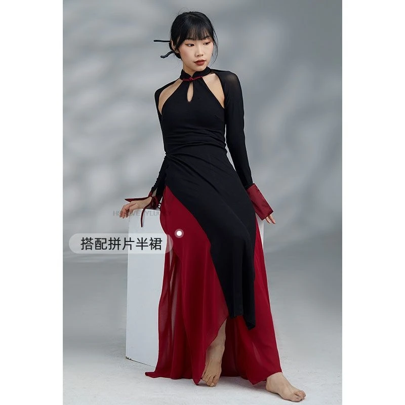 Chińska sukienka do tańca w stylu vintage kobiety elegancka siatka jazzowa Qipao sukienka zestaw sukienka festiwalowa występ na scenie Qipao seksowne sukienki Qipao