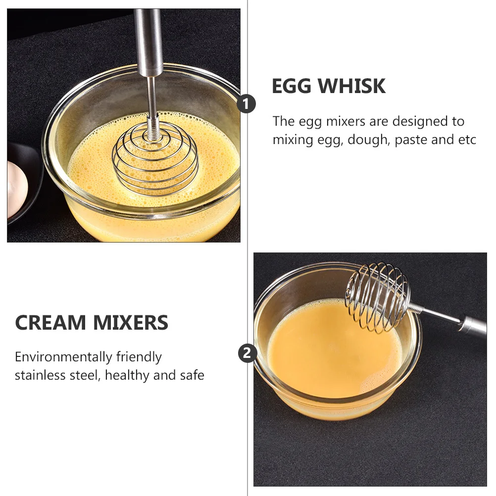 

2Pcs Stainless Steel Egg Beaters Handheld Whisking Stirrers Baking Cooking Mixer Kitchen Egg Whisk Tool