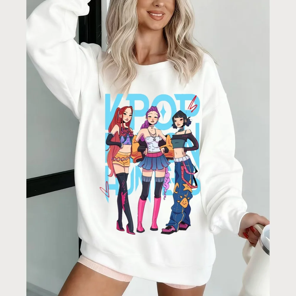 KPop Demon Hunter هوديي المرأة عارضة السترة المطبوعة البلوز سترة للجنسين أزياء الشارع الشهير