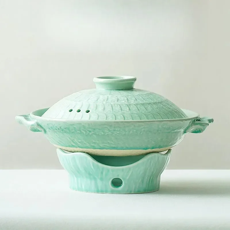 Commercial Ceramic Casserole for Braised Chicken Stewed Rice Dry Pot Shallow Mouth Clay Cookware for Home Hotel Restaurant