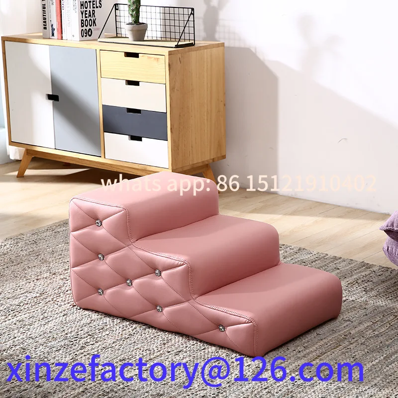 Customizable Pet Dog Stairs Sponge Steps Wooden Rack