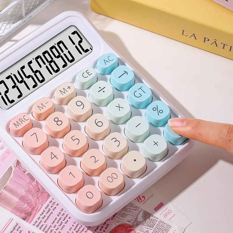 Cute Keyboard Gradient Color Calculator High Aesthetic Value Student School Office AAA Battery Powered Calculator