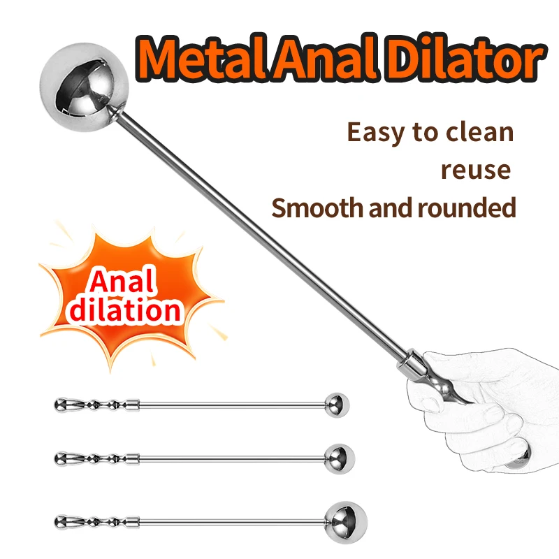 Handheld Stainless Steel Ball-Shaped Massage G Spot Wand Metal Anal Butt Plug Masturbation Pleasure Stick Anus Stimulator Sextoy view 2