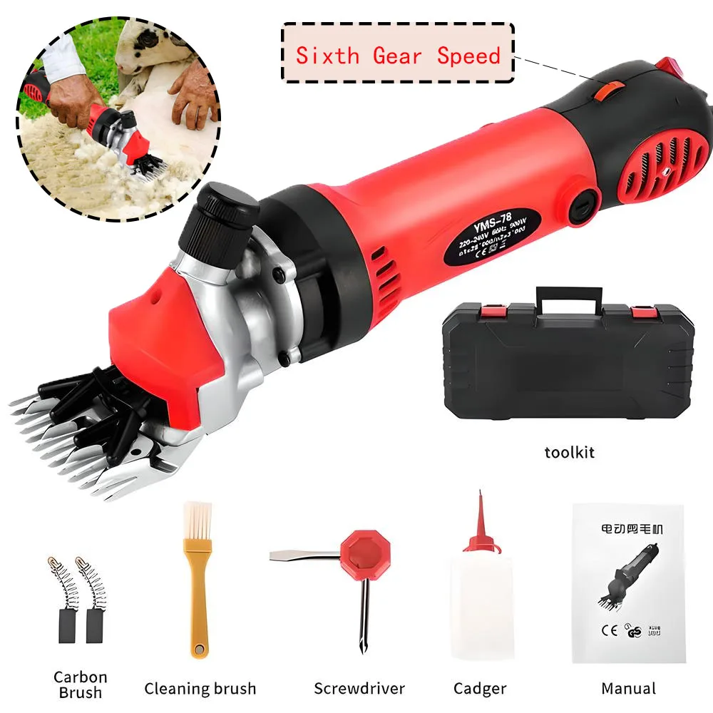 Electric Sheep Shears 6 Speeds Hair Clipper for Sheep Goat Alpacas Wool Scissor Sheep Farm Shearing Machine 13 Teeth Wool Shear