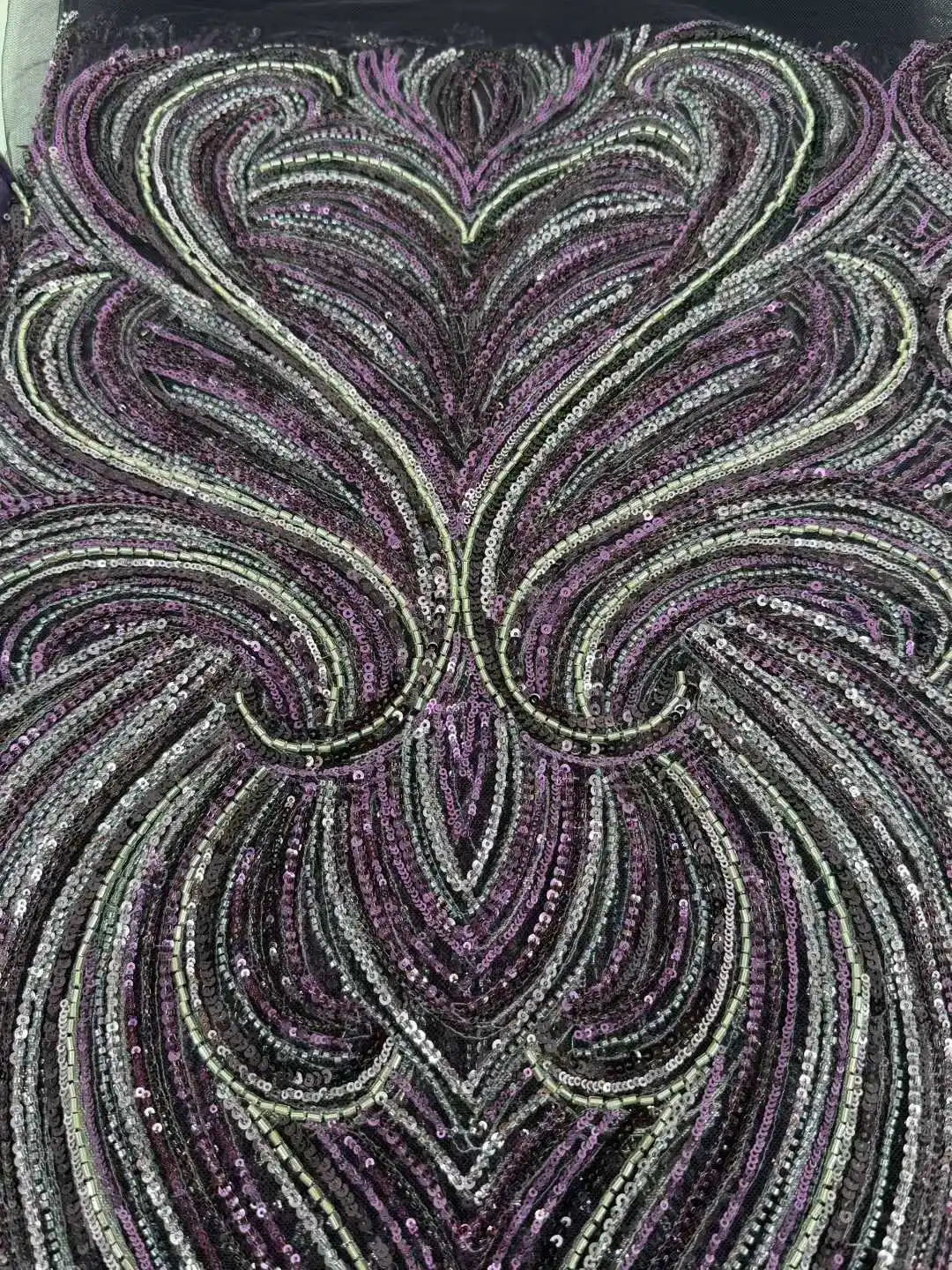 High Quality African 3D Feather Embroidered Lace Fabric Sequins Mesh Lace Luxury Beads Tulle Lace For Sewing Accessories AH1807