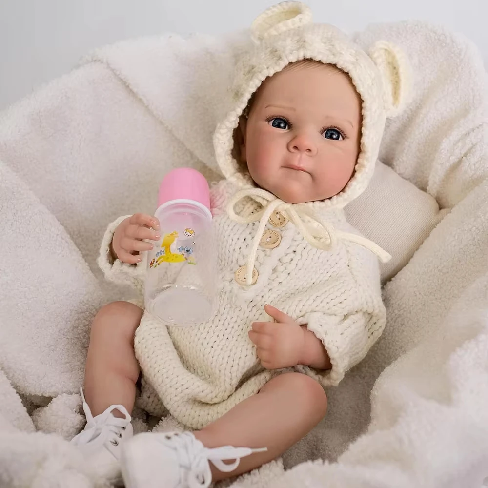 Reborn Baby Doll Silicone Realistic - Poupées de bébé nouveau-né de 48