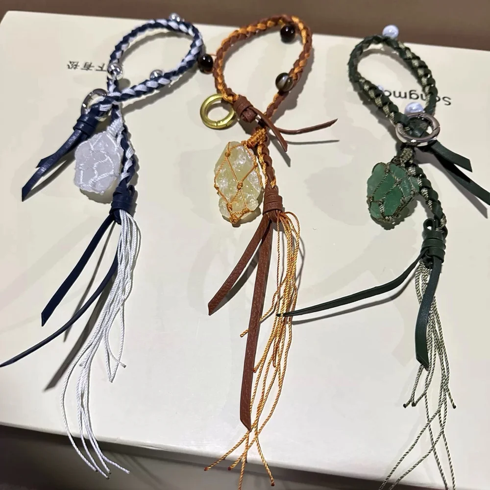 إكسسوارات حقيبة منسوجة مصنوعة يدويًا من حجر الكريستال العلاجي ومتعددة الاستخدامات لكل من الرجال والنساء