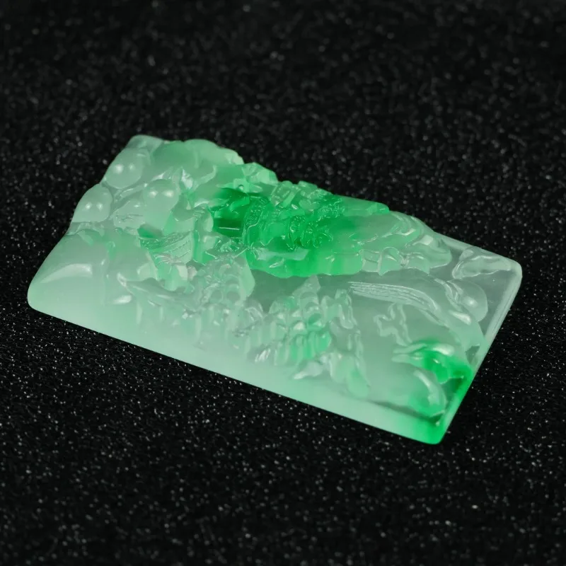 New Natural High Ice Quartzite Jade Landscape Jade Brand Pendant