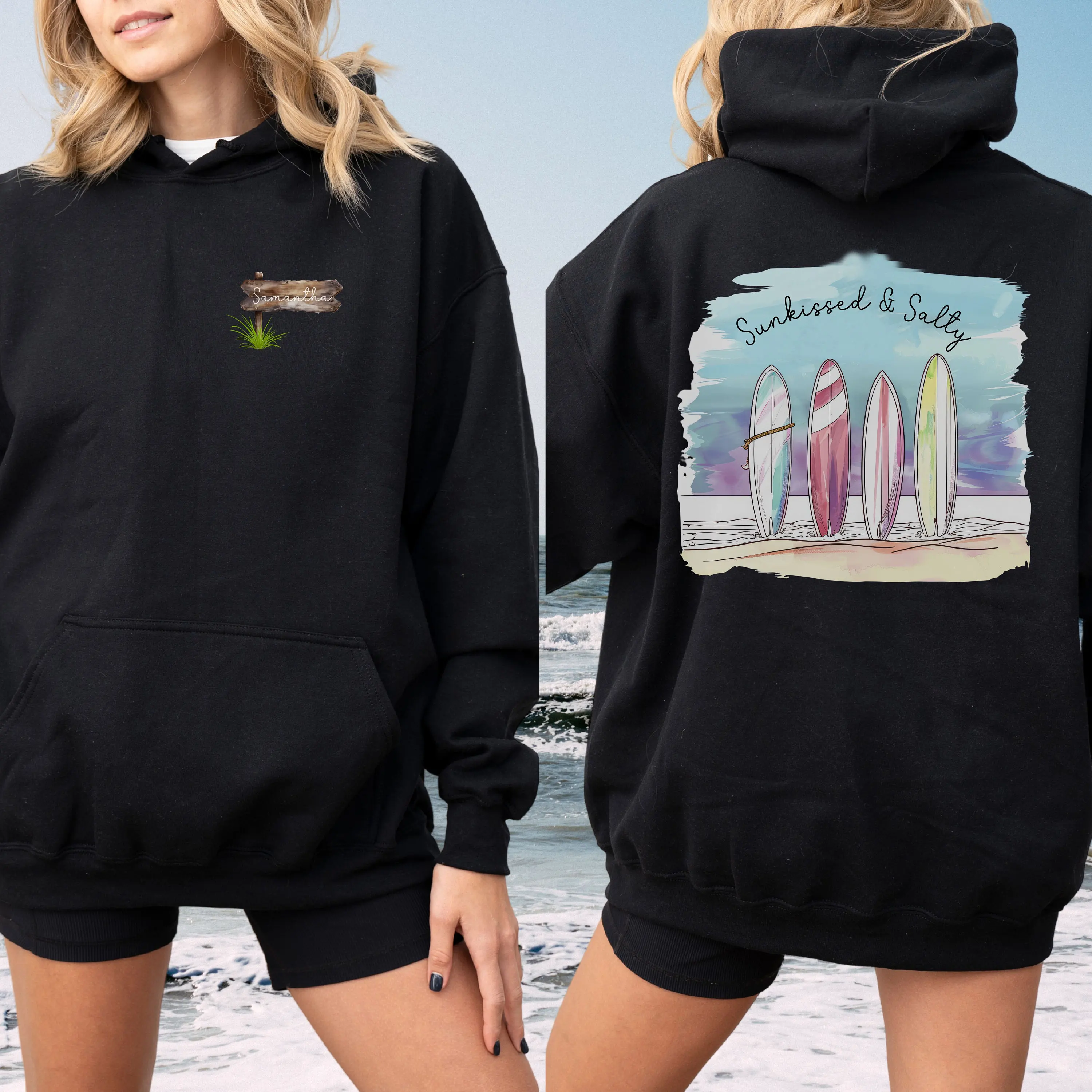 

Surf Beach Hoodie Men's and Women's Long Sleeve Sweatshirt Pullover Y2k Tops Fashion Casual Autumn and Winter Clothing Hoodies