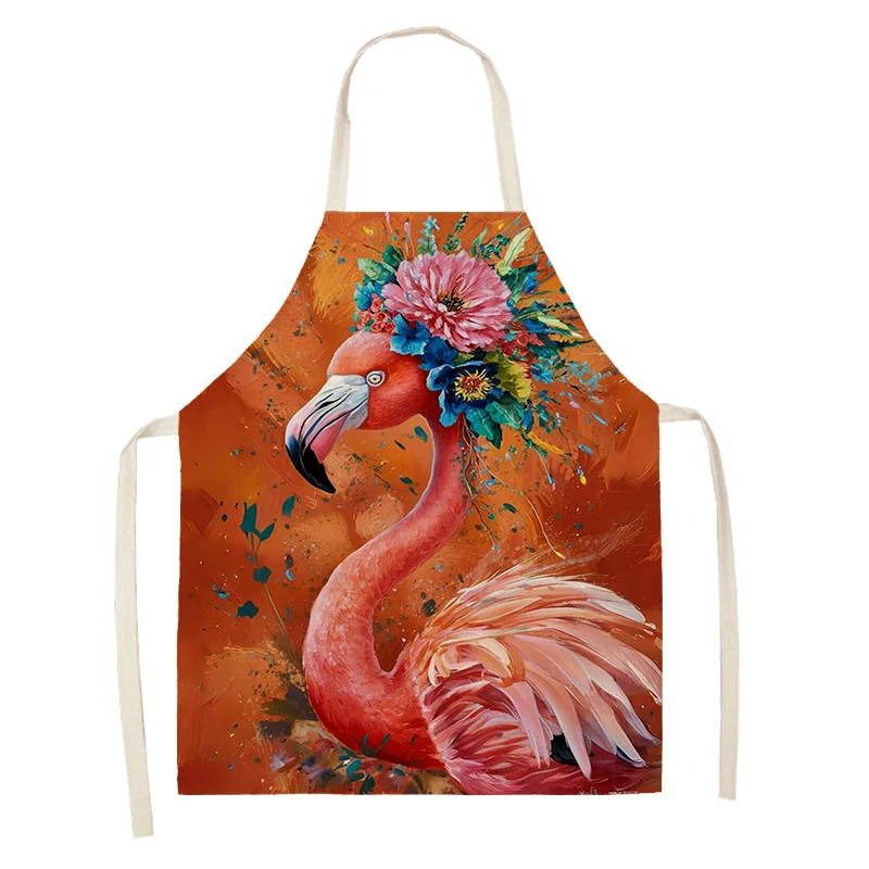 Women's kitchen apron Linen man Children's Big size Child girl Waterproof funny Half Work Coffee amini flamingos nordic simple