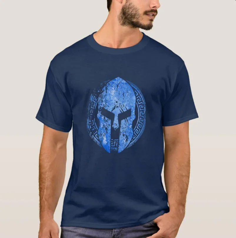 Gladiator Helmet Greece Sparta GYM Workout Muscle Training T-Shirt Short Sleeve Casual 100% Cotton O-Neck Summer Mens T-shirt