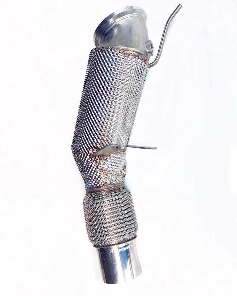 Auto Exhaust Downpipe Ss304 Stainless Steel High Flow Catted Downpipe With Heat Shield  for  B48 2.0T  F30/F32/G80/G82