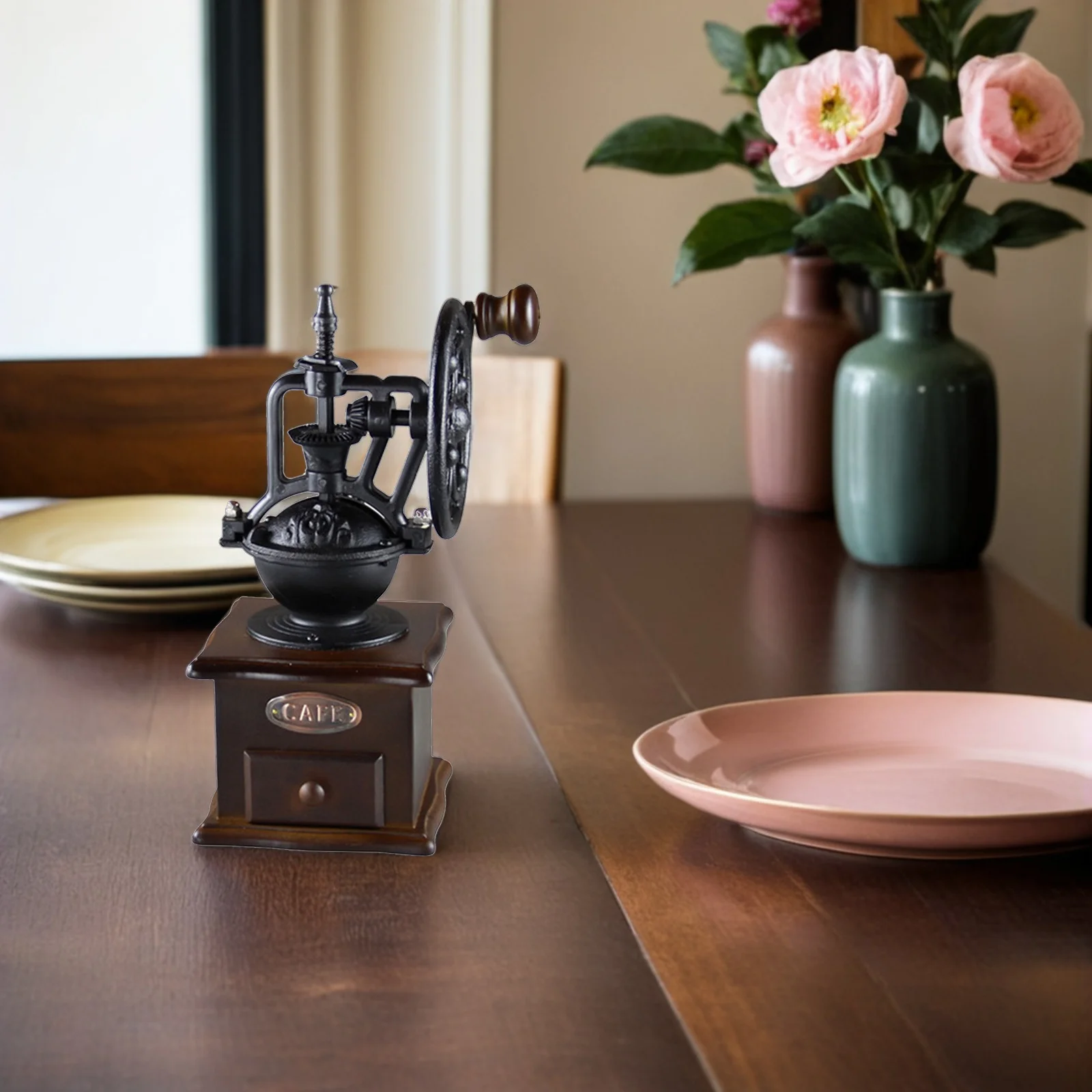 

Wooden Manual Coffee Grinder Compact Hand Crank Mill Food Grade Materials Home Office Travel Ultra Fine Grinding Coffee