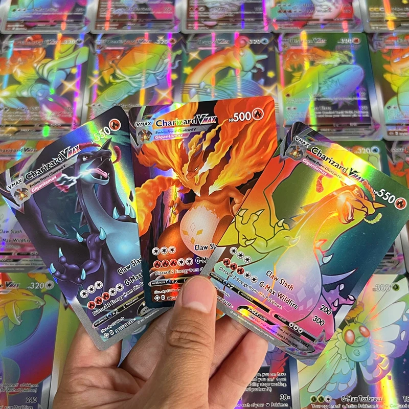 54-100pcs Pokemon Cards English GX Energy Vmax Mega EX Table Game Charizard Pikachu Rare Collection Battle Card Kids Toys Gift