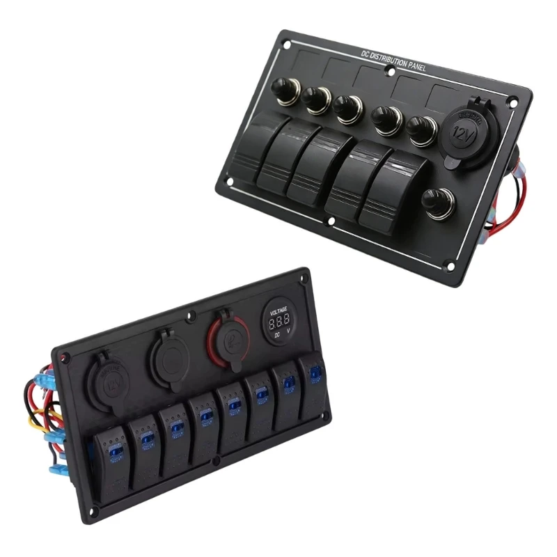 J0MA Strong 8 Gang Push Control Panel For Boat Vehicle Bus Including USB Ports