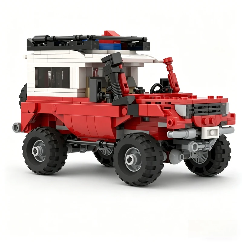 525PCS Customize Landcruiser LJ73 Off-Road Vehicle MOC Model Building Blocks DIY Assembly Educational Birthday Christmas Gifts