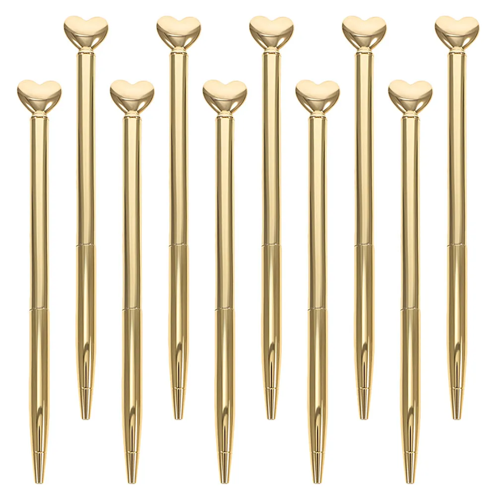 

Набор из 10 шариковых ручек в форме сердца, выдвижные, металлические, 1 мм, средняя толщина чернил, плавное письмо, декоративные, оптом, ко Дню святого Валентина