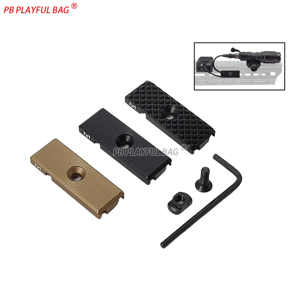 Clipe de gerenciamento de cabo de interruptor mlok, guia de fio de metal para peq e surefire m600, roteador de cabo tático, design geométrico texturizado qj234