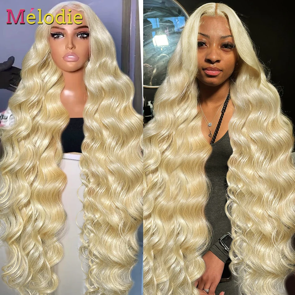 Melodie 40inch 613 Honey Color Body Wave 13x6 HD Lace Frontal Wig Human Hair Brazilian 13x4 Lace Front Wig Glueless For Women