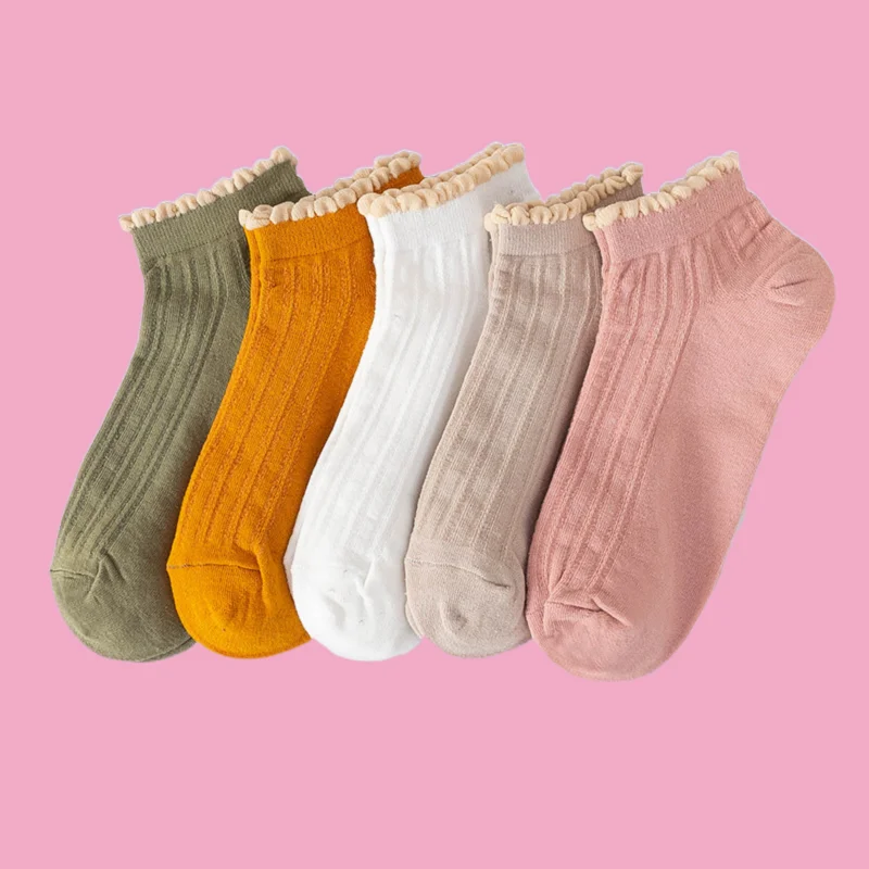 

5/10 Pairs New Bubble Mouth Cute Women's Casual Socks Spring Summer And Autumn Breathable Short Tube Korean Style Socks