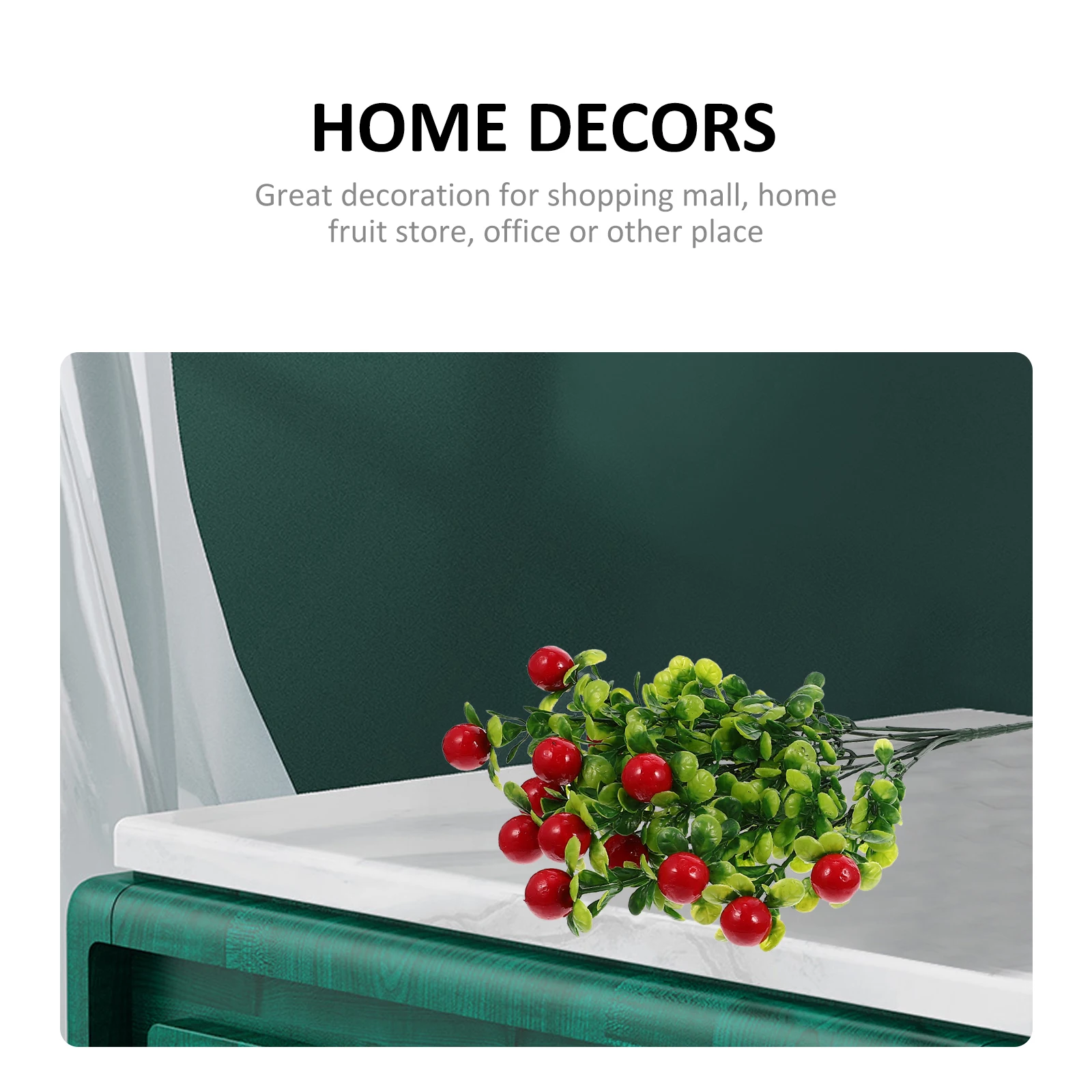 

2 Pcs Simulated Fruit Ornaments Creative Fruits Fake Lifelike Artificial Simulation Plastic Green Plants