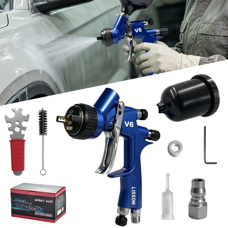 

HVLP Spray Gun 1.3mm Nozzle Gravity Feed Pneumatic Paint Gun Special for Automotive Paint Refinishing