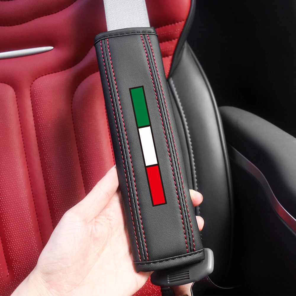Italienische Flagge Autositzgurt Gurtschutzpolster Sicherheitsgurtpolsterung für Fiat 500 Abarth Punto 124 Spider Panda Bravo Freemont – Detail 8