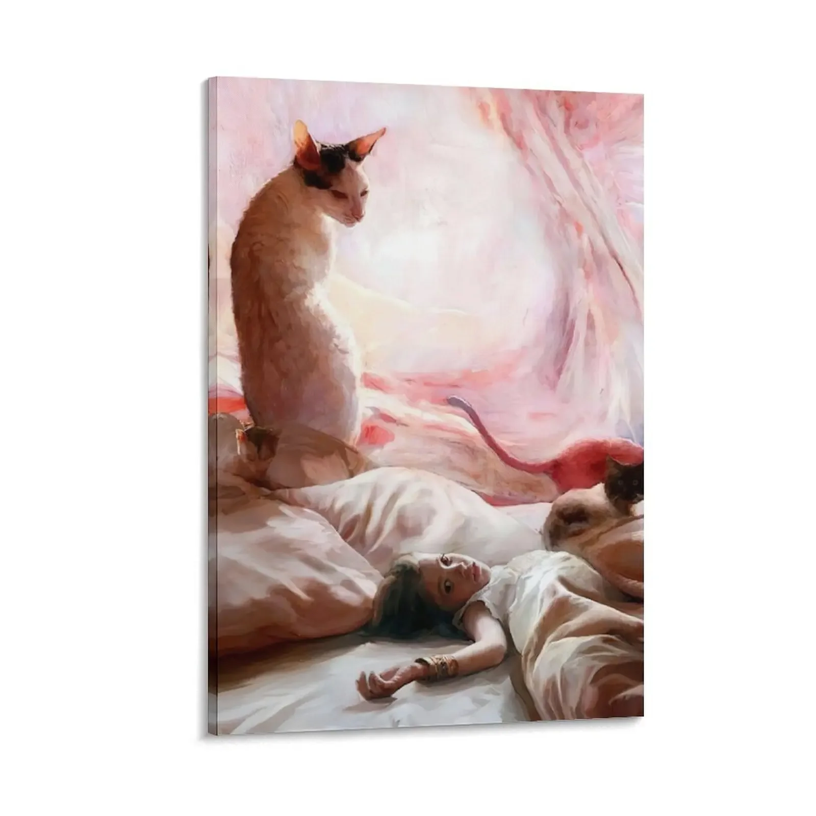 

Guillermo Lorca Cats Pink Canvas Painting vintage home decor home decorations and organization home decoration accessories
