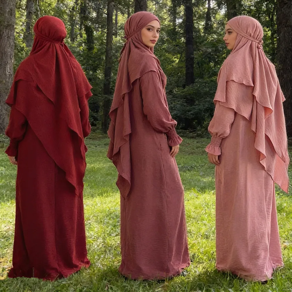 

Комплект из 2 предметов: химар и абайя, мусульманская одежда, бурка, женский молитвенный наряд, исламский комплект, турецкий кафтан, платье-хиджаб, джалабия, джеллаба для Ид